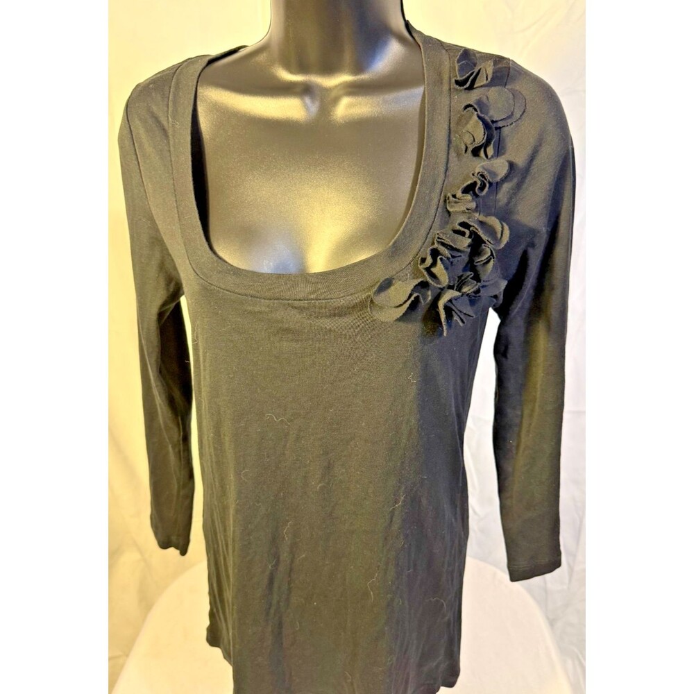 J Crew Whimsygoth Floral Accent Long Sleeve T-Shirt Women's Large Goth Emo Indie